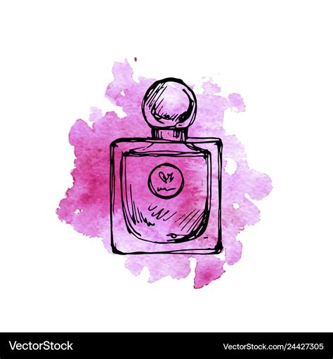 Perfume Bottle Drawing Vectors .